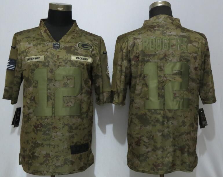 Men Green Bay Packers #12 Rodgers Nike Camo Salute to Service Limited NFL Jerseys->los angeles rams->NFL Jersey